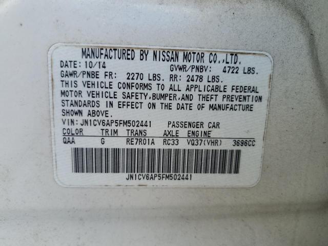 INFINITI Q40 2015 VIN JN1CV6AP5FM502441