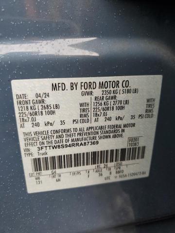 FORD MAVERICK L 2024 VIN 3FTTW8S94RRA87369