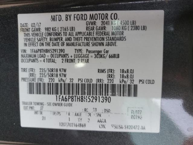 FORD ALL Models 2017 VIN 1FA6P8TH8H5291390