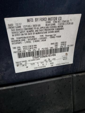 FORD TAURUS 2018 VIN 1FAHP2E86JG105486