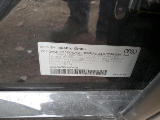 AUDI S8 2017 VIN WUAJ5AFD8HN900765