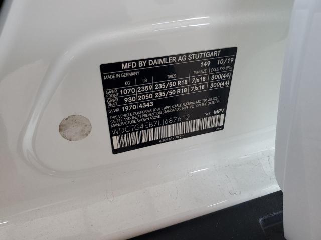 MERCEDES-BENZ GLA-CLASS 2020 VIN WDCTG4EB7LJ687612