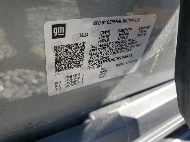 GMC YUKON ELEV 2025 VIN 1GKS1BRD6SR134974