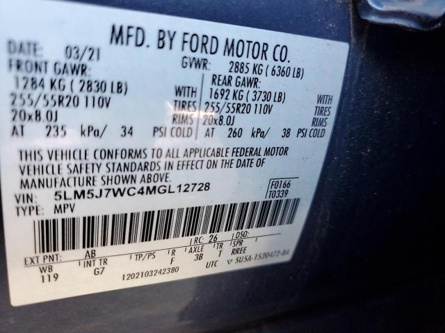 LINCOLN AVIATOR 2021 VIN 5LM5J7WC4MGL12728