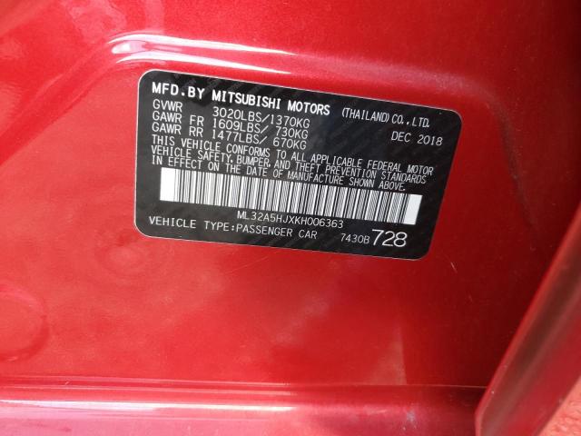 MITSUBISHI MIRAGE LE 2019 VIN ML32A5HJXKH006363