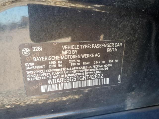 BMW 3 SERIES 2016 VIN WBA8E9G51GNT42822