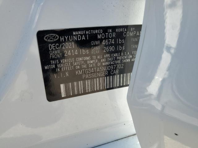 GENESIS G70 BASE 2022 VIN KMTG34TA5NU097702