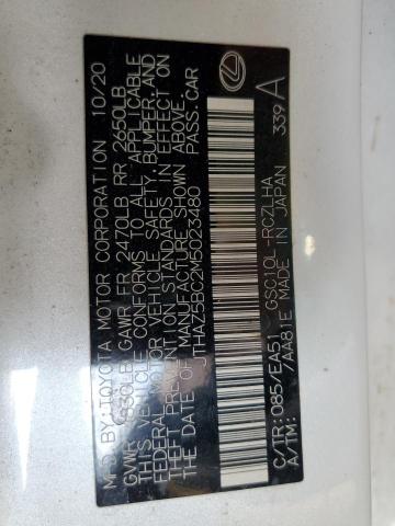 LEXUS RC350 2021 VIN JTHAZ5BC2M5023480