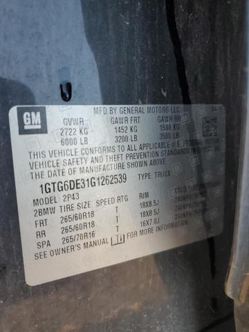 GMC CANYON 2016 VIN 1GTG6DE31G1262539