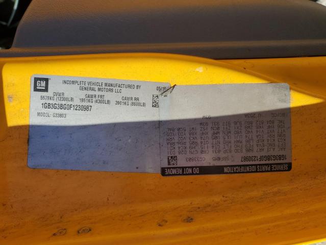 CHEVROLET BANTAM G35 2015 VIN 1GB3G3BG0F1230987