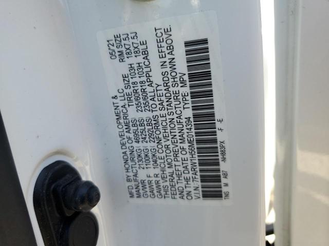 HONDA CRV 2021 VIN 7FARW1H56ME014394