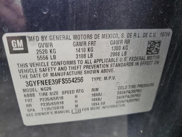 CADILLAC SRX 2015 VIN 3GYFNEE39FS554256