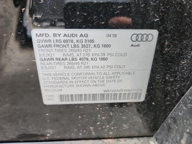 AUDI E-TRON 2019 VIN WA1VAAGE4KB011224