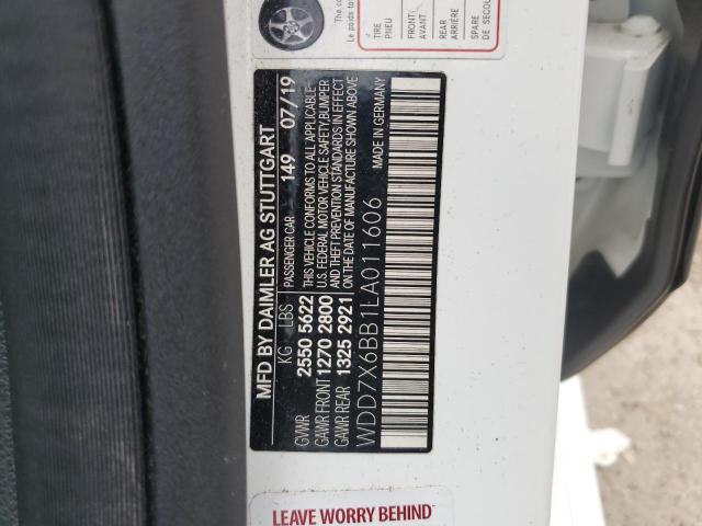 MERCEDES-BENZ GT-CLASS 2020 VIN WDD7X6BB1LA011606