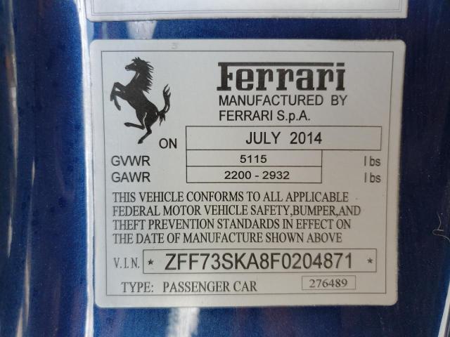 FERRARI FF 2015 VIN ZFF73SKA8F0204871