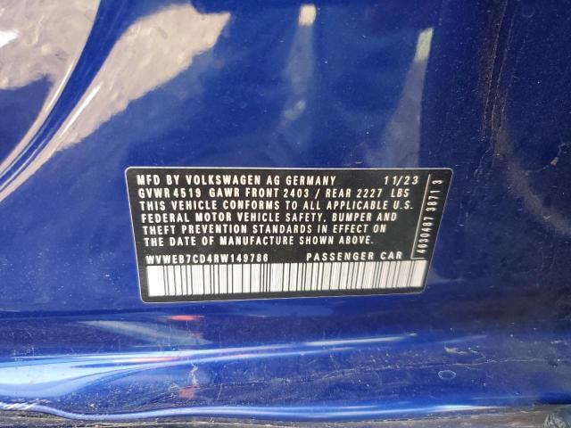 VOLKSWAGEN GOLF 2024 VIN WVWEB7CD4RW149786