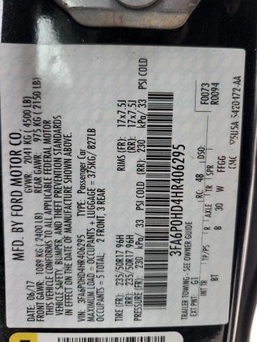 FORD FUSION 2017 VIN 3FA6P0HD4HR406295