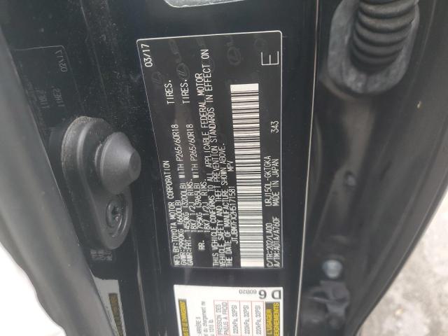 LEXUS GX 2017 VIN JTJBM7FX2H5171581