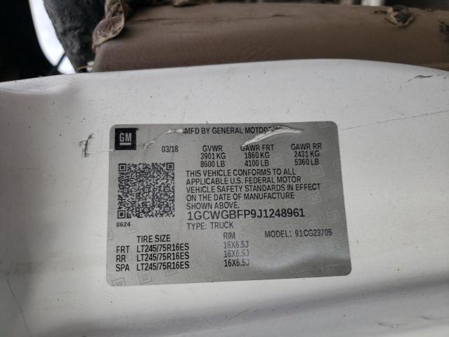 CHEVROLET EXPRESS 2018 VIN 1GCWGBFP9J1248961