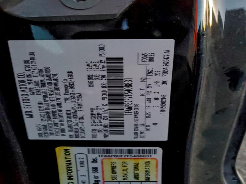 FORD MUSTANG 2015 VIN 1FA6P8CF2F5408831