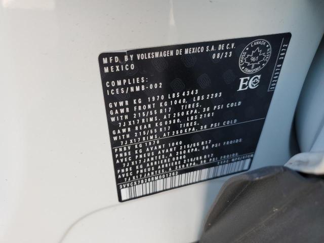 VOLKSWAGEN TAOS TREND 2024 VIN 3VVCX7B26RM001262