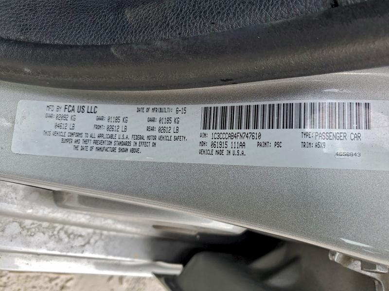 CHRYSLER 200 2015 VIN 1C3CCCAB4FN747610