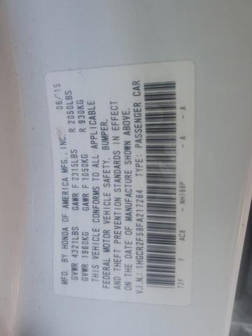 HONDA ACCORD 2015 VIN 1HGCR2F58FA217284