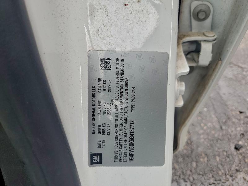 BUICK VERANO 2016 VIN 1G4PW5SK6G4137712