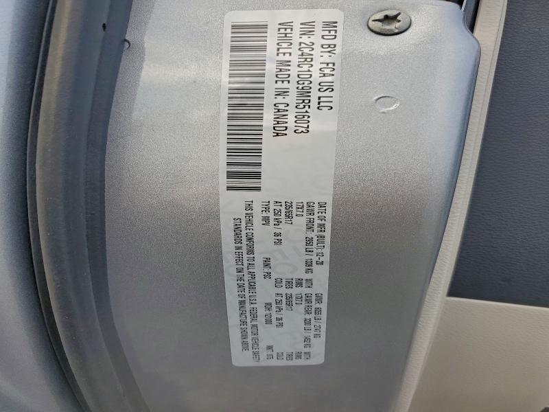 CHRYSLER MINIVAN 2021 VIN 2C4RC1DG9MR516073