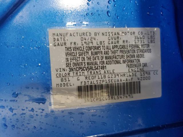 NISSAN KICKS 2024 VIN 3N1CP5CV5RL547491