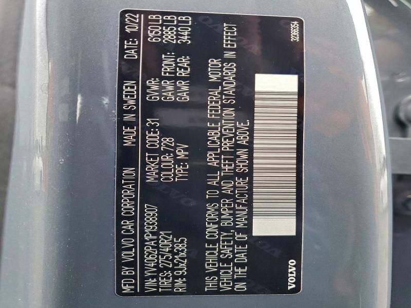 VOLVO XC90 ULTIM 2023 VIN YV4062PA1P1938907