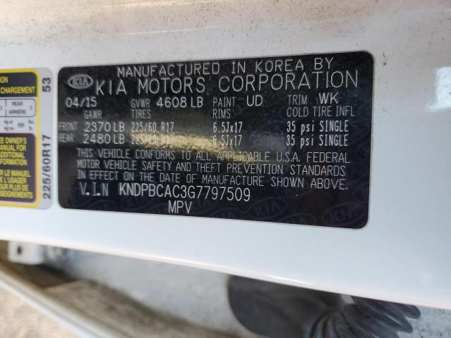 KIA SPORTAGE 2016 VIN KNDPBCAC3G7797509