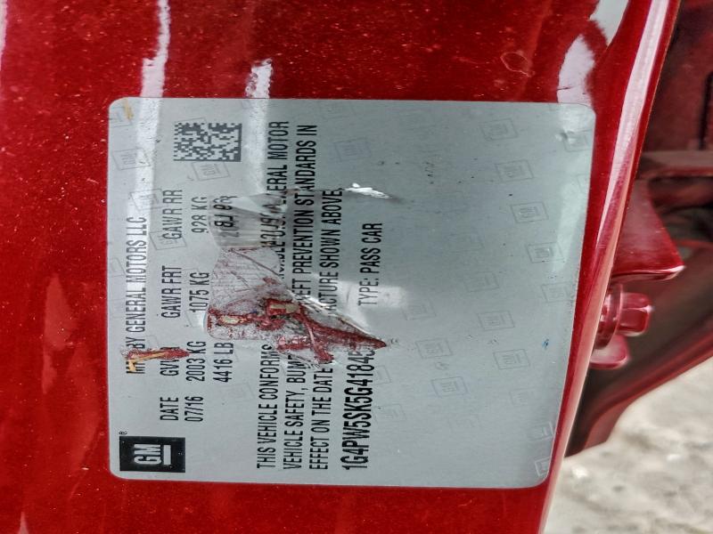 BUICK VERANO 2016 VIN 1G4PW5SK5G4184553