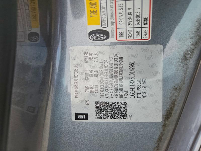 CHEVROLET CAMARO 2020 VIN 1G1FB1RX5L0142951