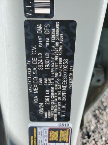 KIA K4 EX 2025 VIN 3KPFU4DE6SE010358