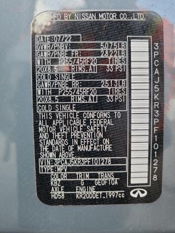 INFINITI QX55 ESSEN 2023 VIN 3PCAJ5KR3PF101278