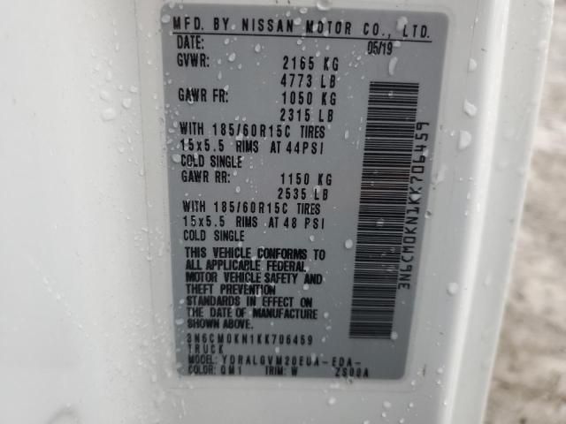 NISSAN NV 2019 VIN 3N6CM0KN1KK706459