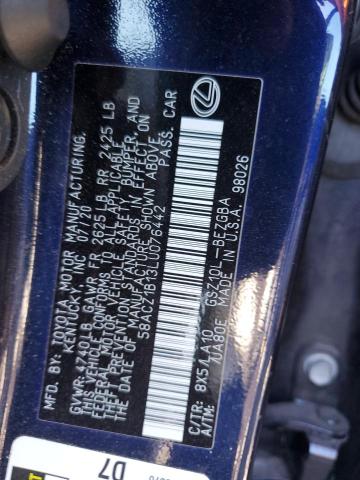 LEXUS ES350 2020 VIN 58ACZ1B13LU076442