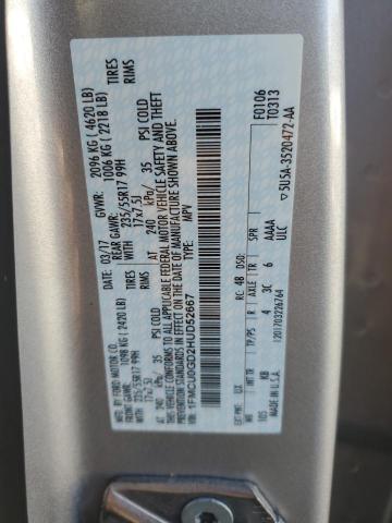 FORD ESCAPE 2017 VIN 1FMCU0GD2HUD52667