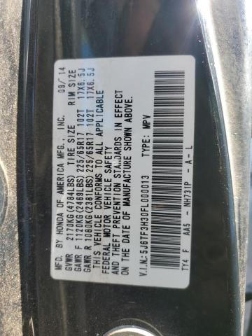 HONDA CROSSTOUR 2015 VIN 5J6TF3H30FL000013