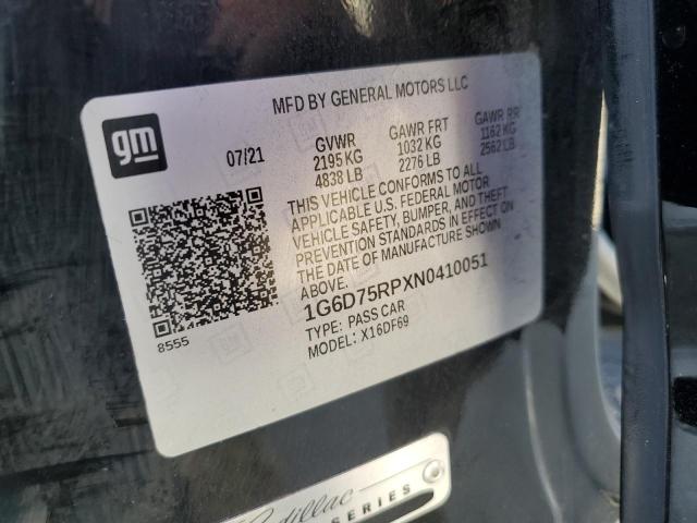 CADILLAC CT4-V BLAC 2022 VIN 1G6D75RPXN0410051