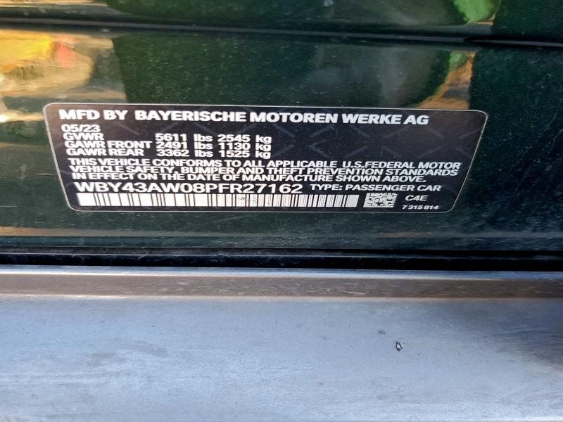 BMW I4 EDRIVE 2023 VIN WBY43AW08PFR27162