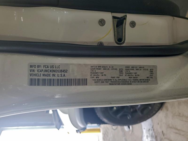 JEEP GRAND CHER 2022 VIN 1C4PJMCX0ND538452