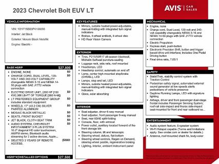 CHEVROLET BOLT 2023 VIN 1G1FY6S03P4188866