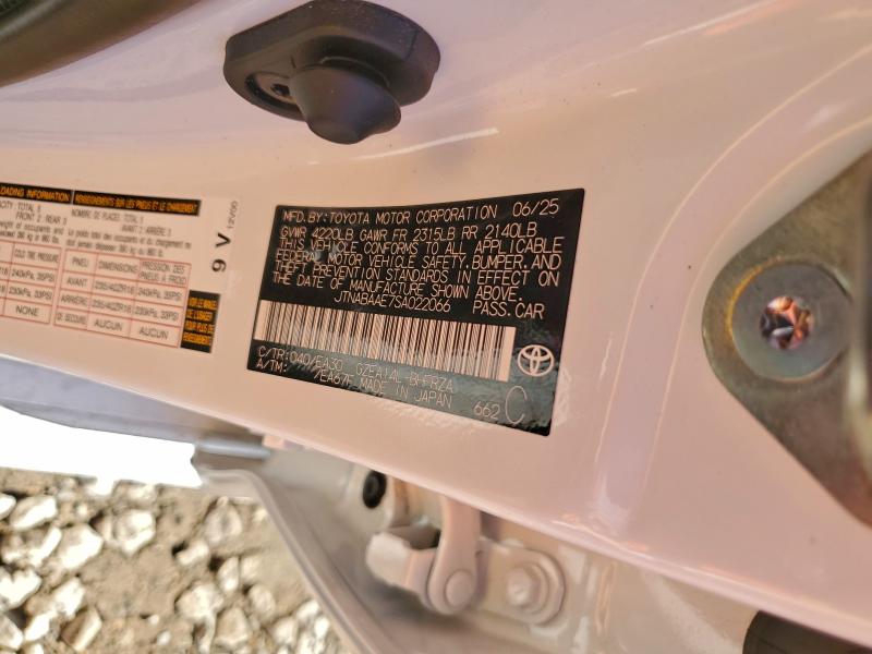 TOYOTA GR COROLLA 2025 VIN JTNABAAE7SA022066