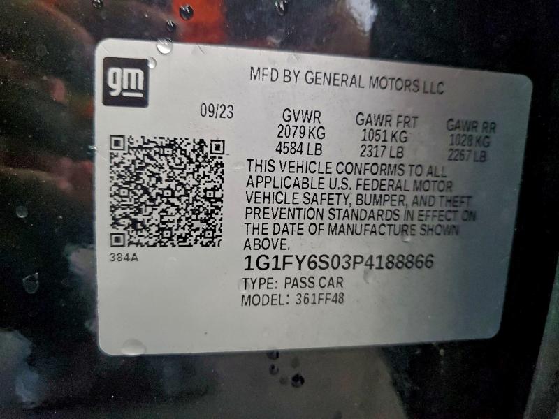 CHEVROLET BOLT 2023 VIN 1G1FY6S03P4188866