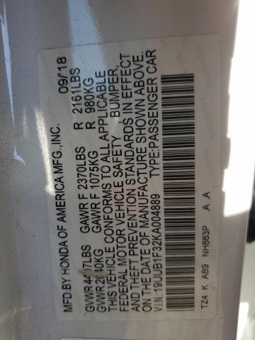ACURA TLX 2019 VIN 19UUB1F32KA004889