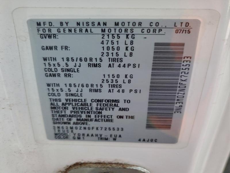 CHEVROLET EXPRESS 2015 VIN 3N63M0ZN0FK725533