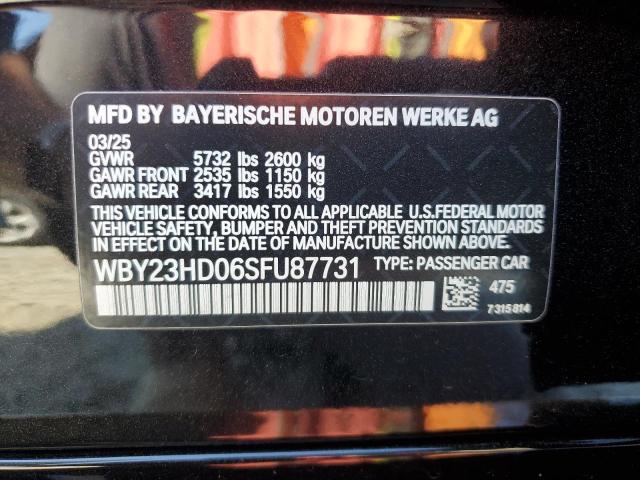 BMW I4 EDRIVE 2025 VIN WBY23HD06SFU87731
