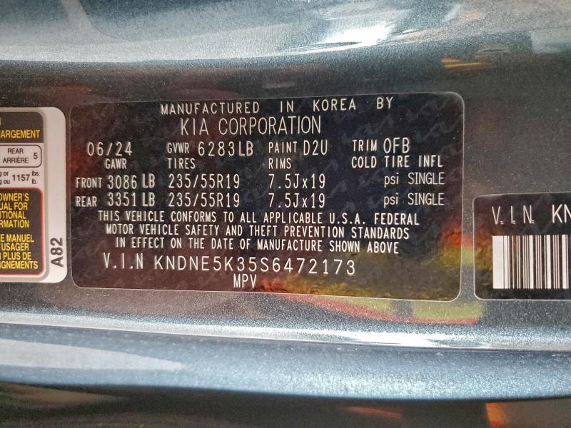 KIA CARNIVAL S 2025 VIN KNDNE5K35S6472173